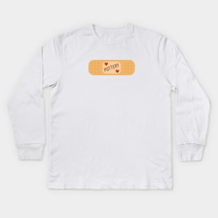 Pottery patch, pottery bandaid Kids Long Sleeve T-Shirt